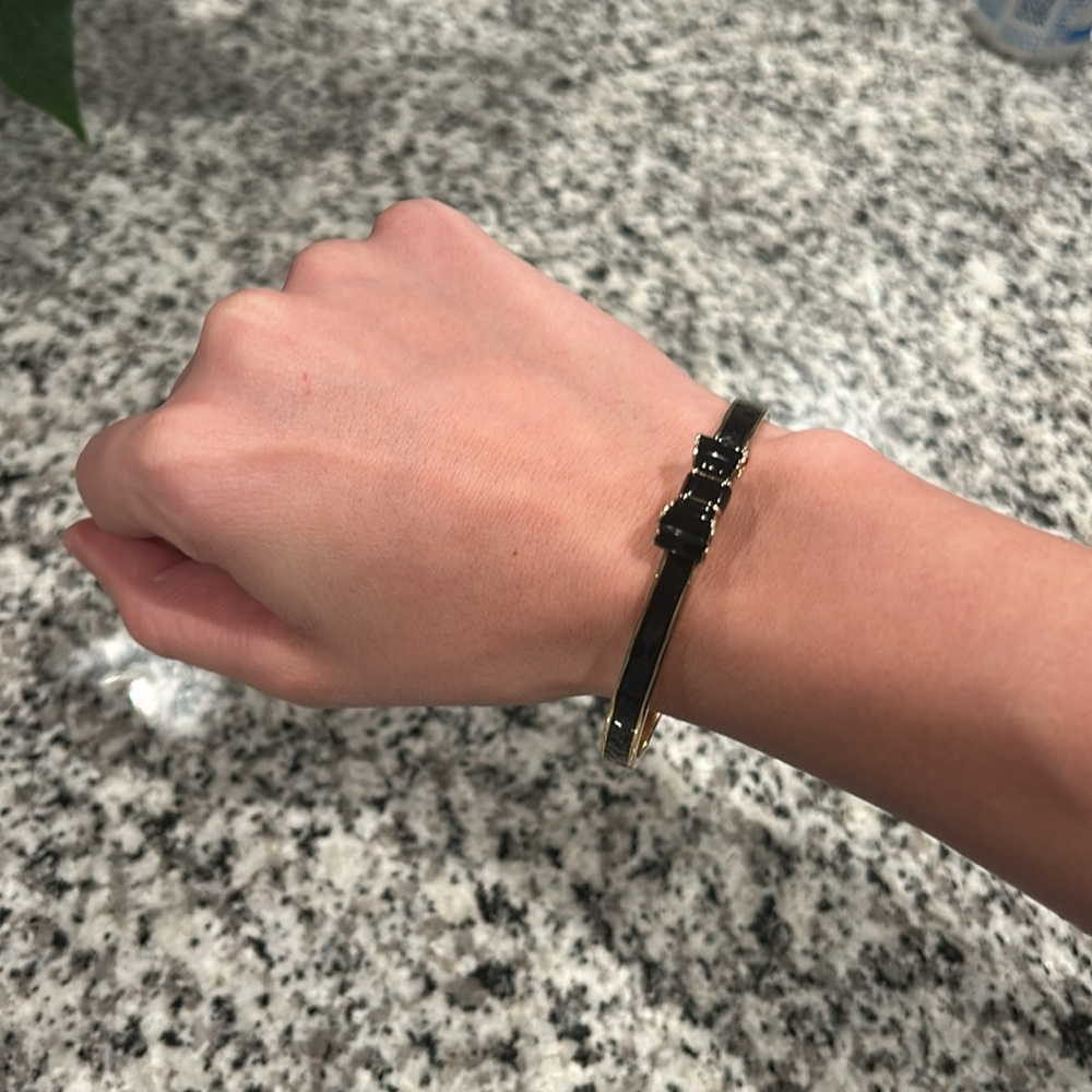 Authentic Kate Spade Bow Bangle - Black and Gold!
